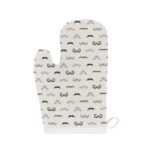Mustache Beard Pattern Print Design 05 Heat Resistant Oven Mitts & Pot Holders Set