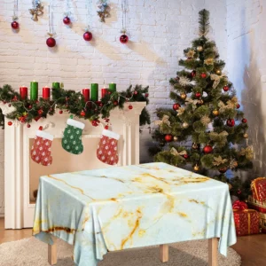 Natural Gold Marble Print Tablecloth Kitchen Decor Home Decor