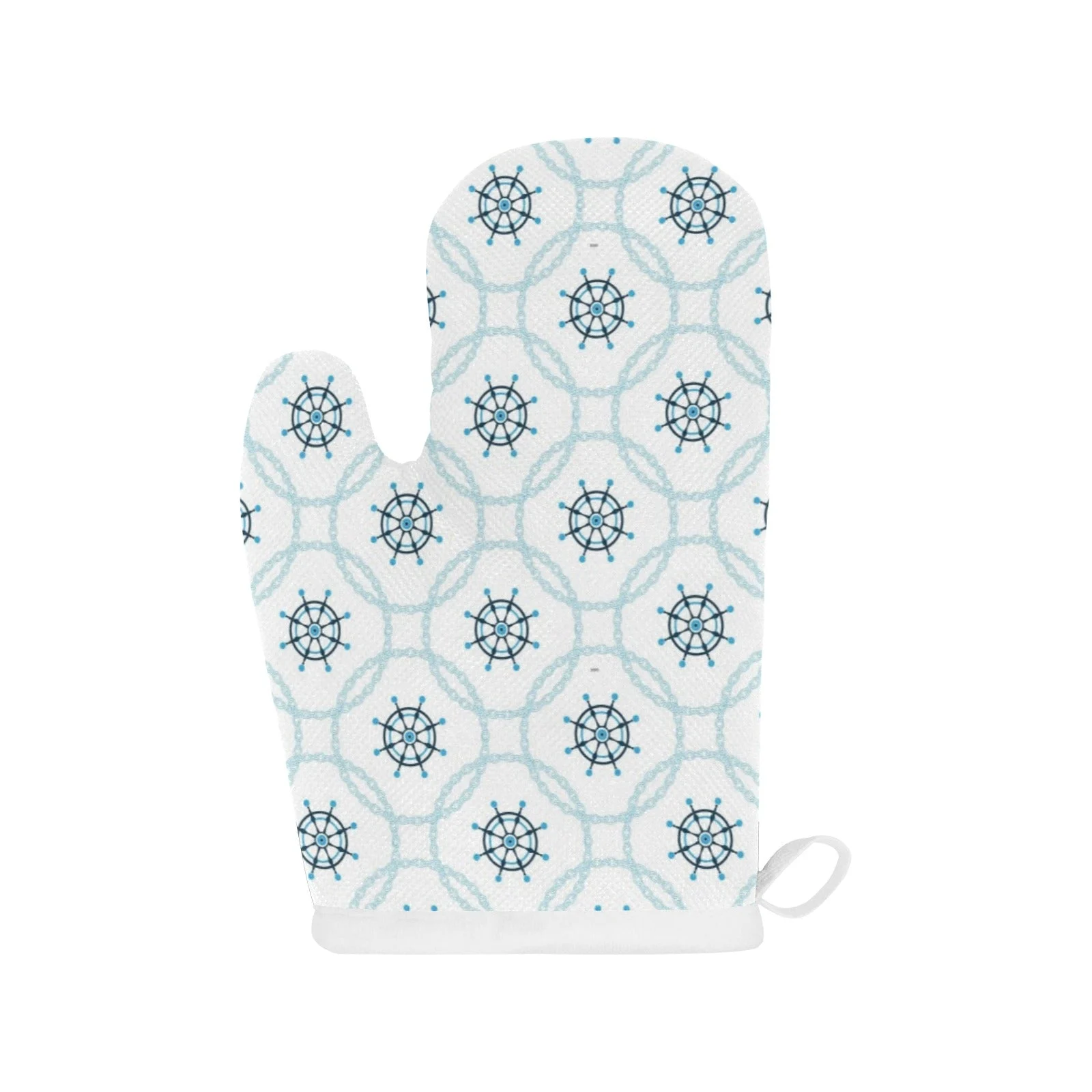 Nautical steering Wheel Chain Heat Resistant Oven Mitts Pot Holders Set Nautical steering Wheel Chain Heat Resistant Oven Mitts Pot Holders Set