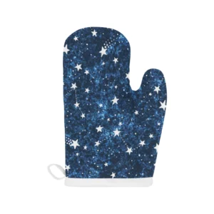 Night Sky Star Pattern Heat Resistant Oven Mitts Pot Holders Set