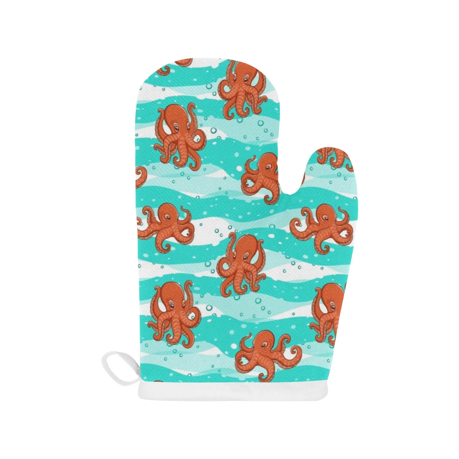 Octopuses Sea Wave Background Heat Resistant Oven Mitts Pot Holders Set Octopuses Sea Wave Background Heat Resistant Oven Mitts Pot Holders Set