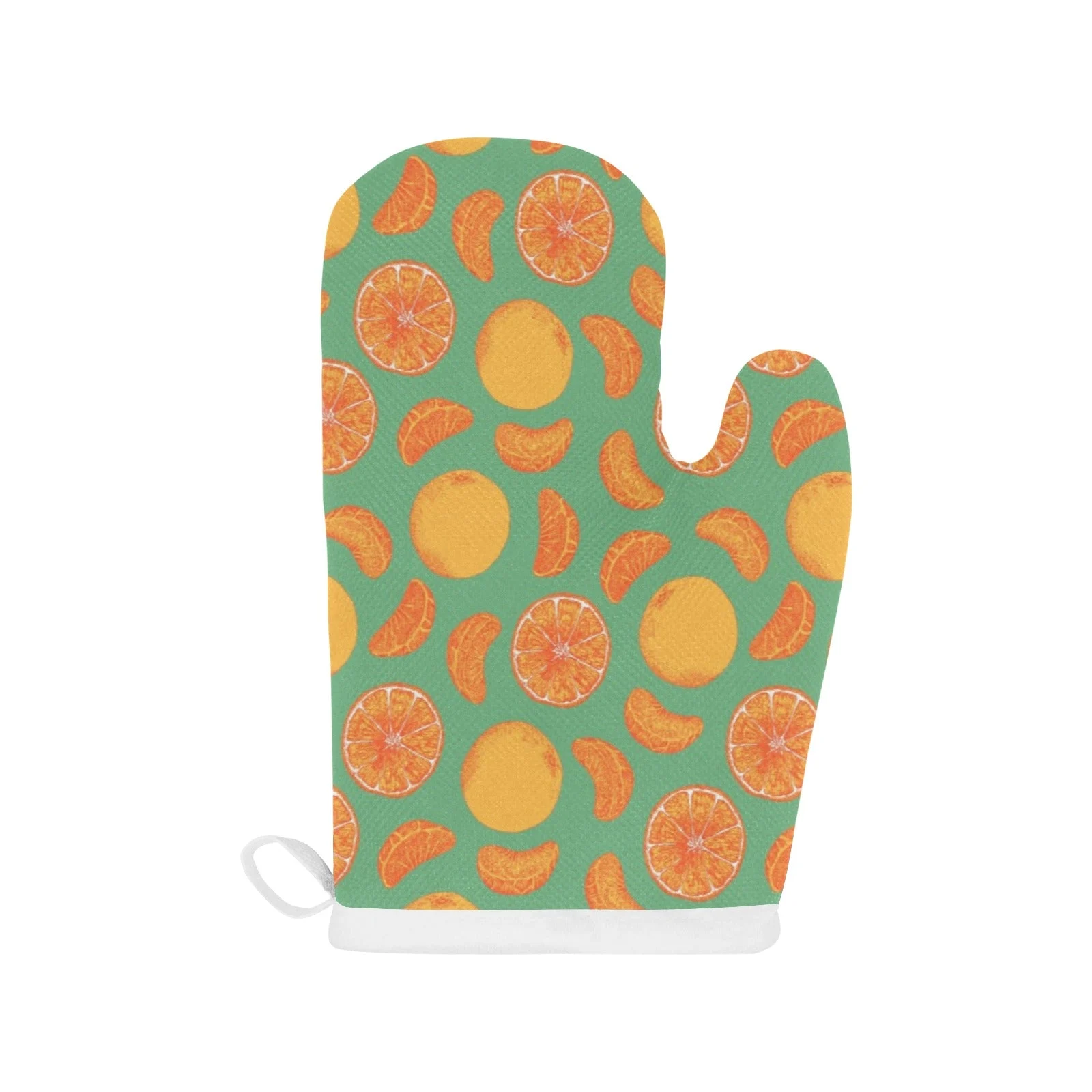 Orange Fruit Pattern Green Background Heat Resistant Oven Mitts Pot Holders Set Orange Fruit Pattern Green Background Heat Resistant Oven Mitts Pot Holders Set