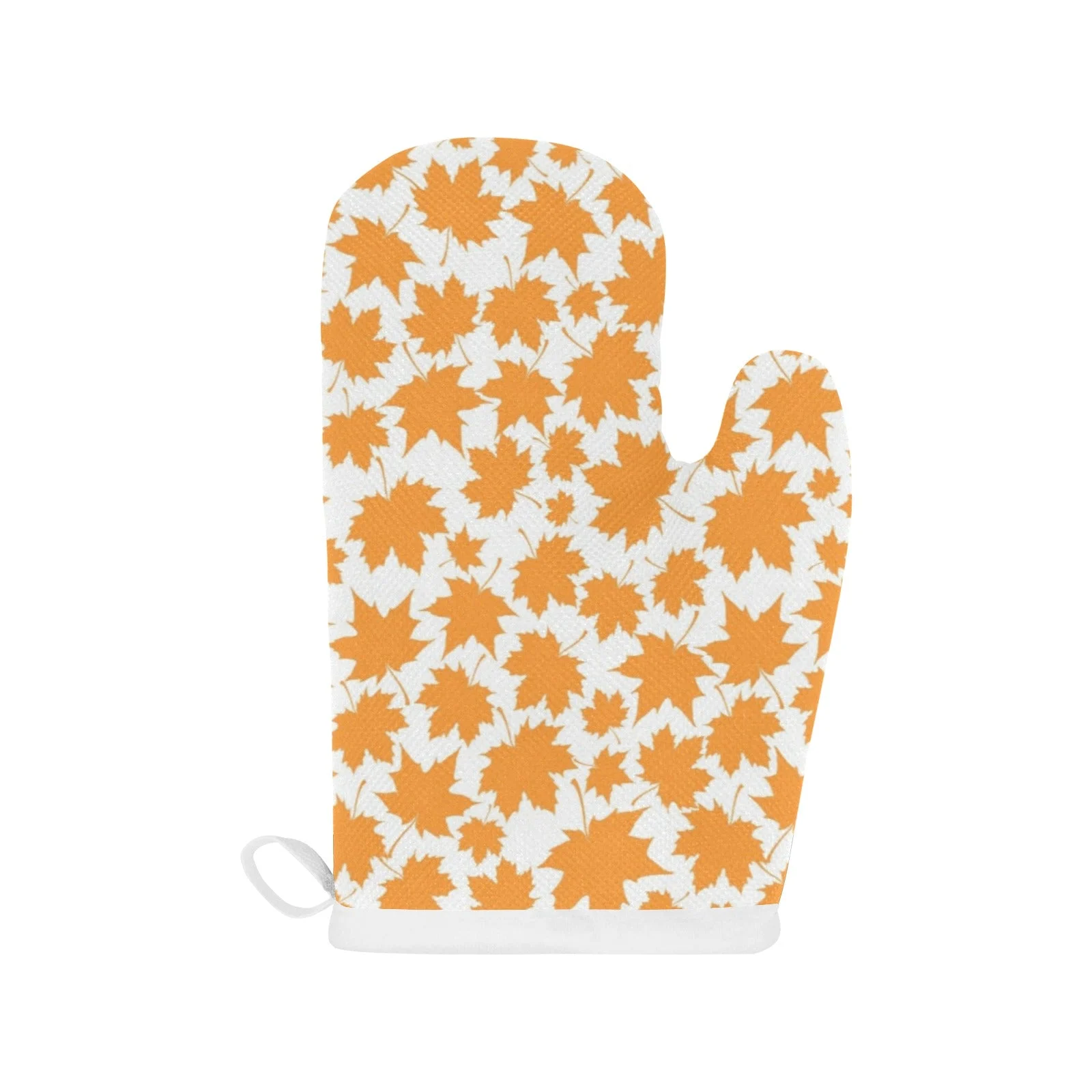 Orange Maple Leaf Pattern Heat Resistant Oven Mitts Pot Holders Set Orange Maple Leaf Pattern Heat Resistant Oven Mitts Pot Holders Set