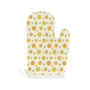 Oranges Leaves Pattern Heat Resistant Oven Mitts Pot Holders Set