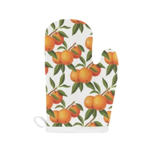 Oranges Pattern Background Heat Resistant Oven Mitts Pot Holders Set