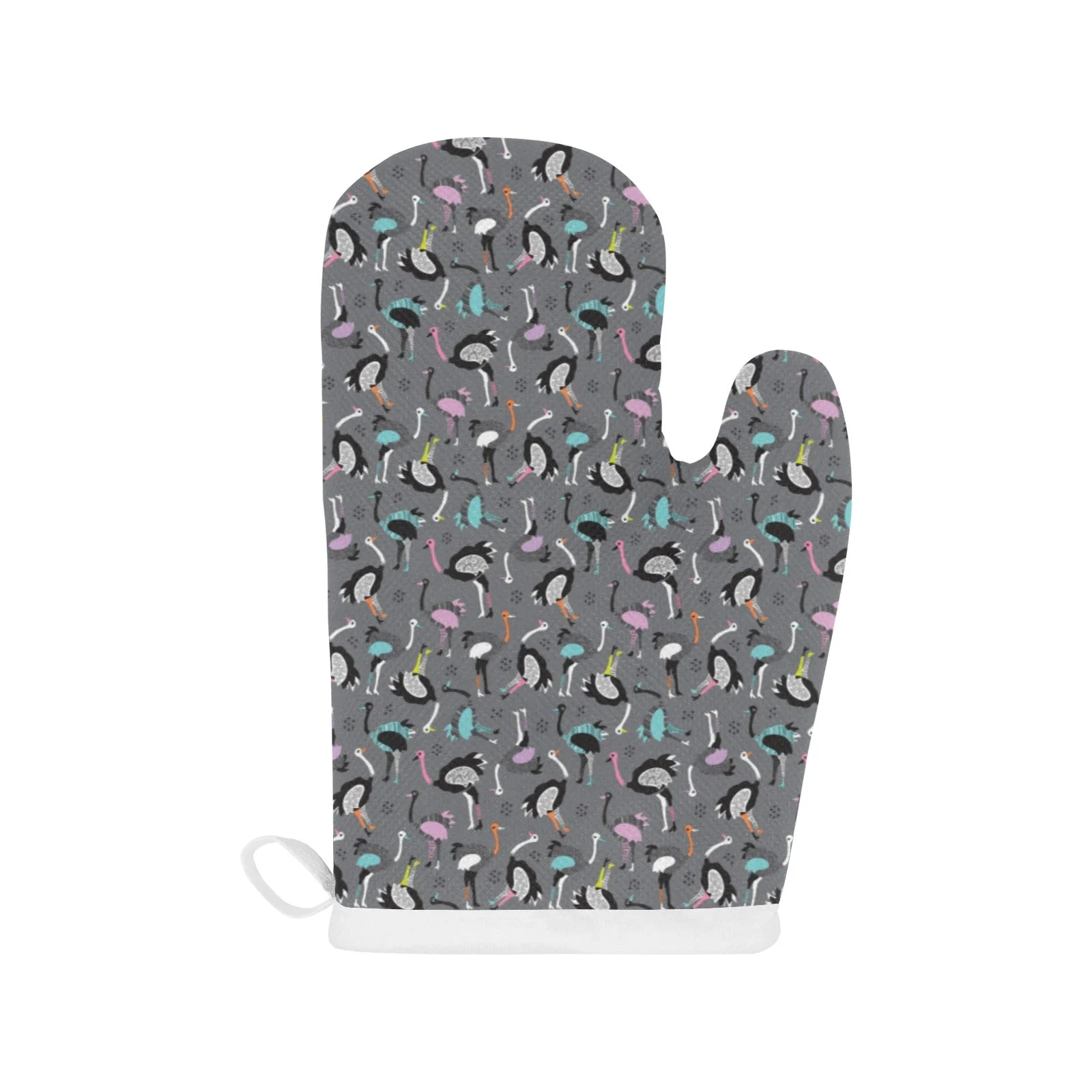 Ostrich Pattern Print Design 01 Heat Resistant Oven Mitts & Pot Holders Set Ostrich Pattern Print Design 01 Heat Resistant Oven Mitts & Pot Holders Set