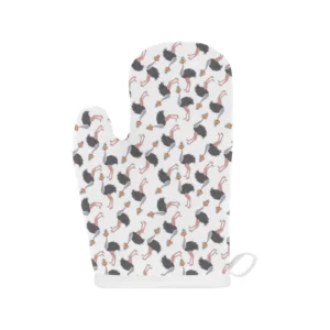 Ostrich Pattern Print Design 02 Heat Resistant Oven Mitts & Pot Holders Set