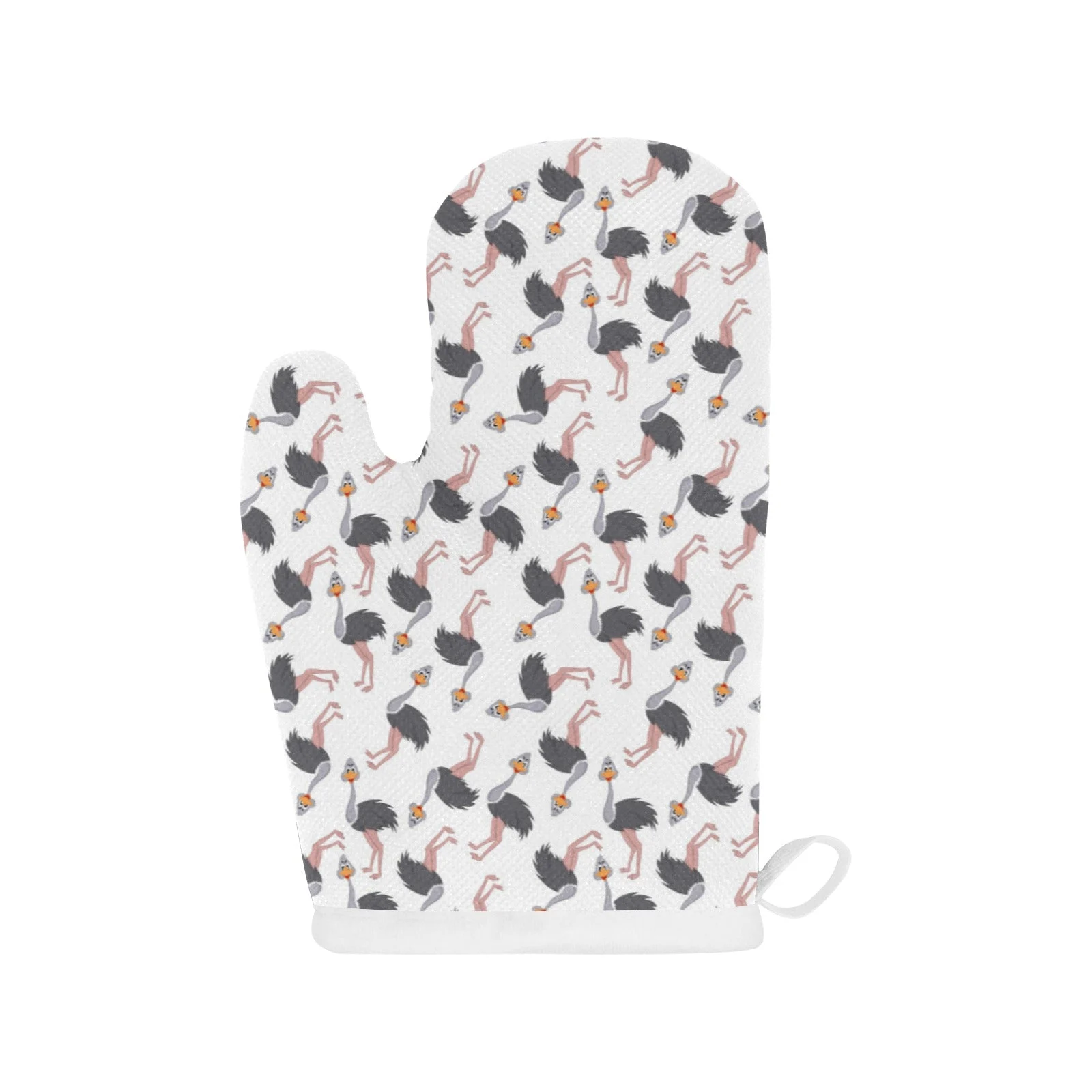 Ostrich Pattern Print Design 02 Heat Resistant Oven Mitts & Pot Holders Set Ostrich Pattern Print Design 02 Heat Resistant Oven Mitts & Pot Holders Set