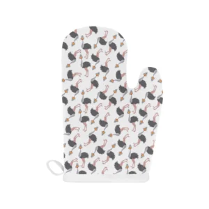 Ostrich Pattern Print Design 02 Heat Resistant Oven Mitts & Pot Holders Set