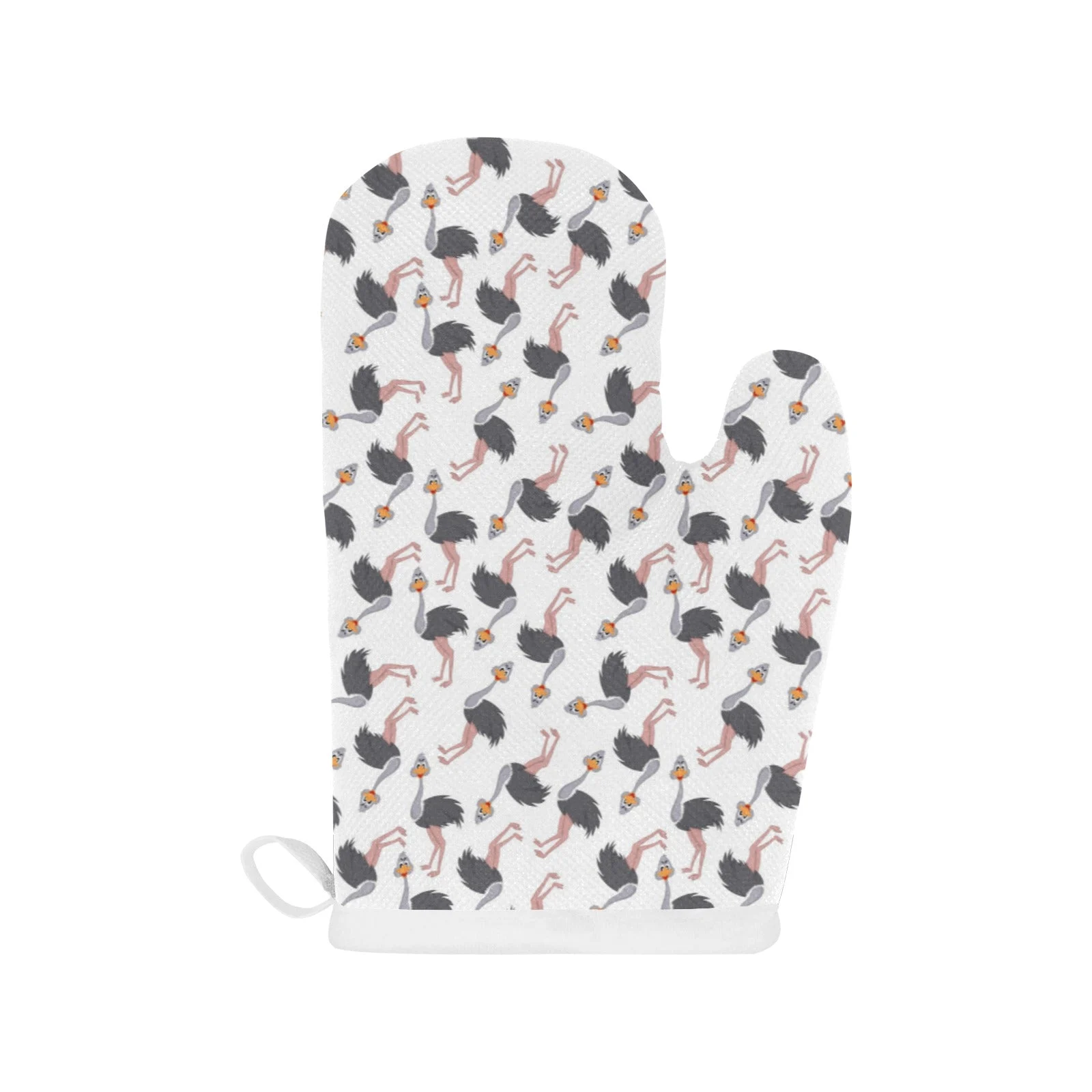 Ostrich Pattern Print Design 02 Heat Resistant Oven Mitts & Pot Holders Set Ostrich Pattern Print Design 02 Heat Resistant Oven Mitts & Pot Holders Set