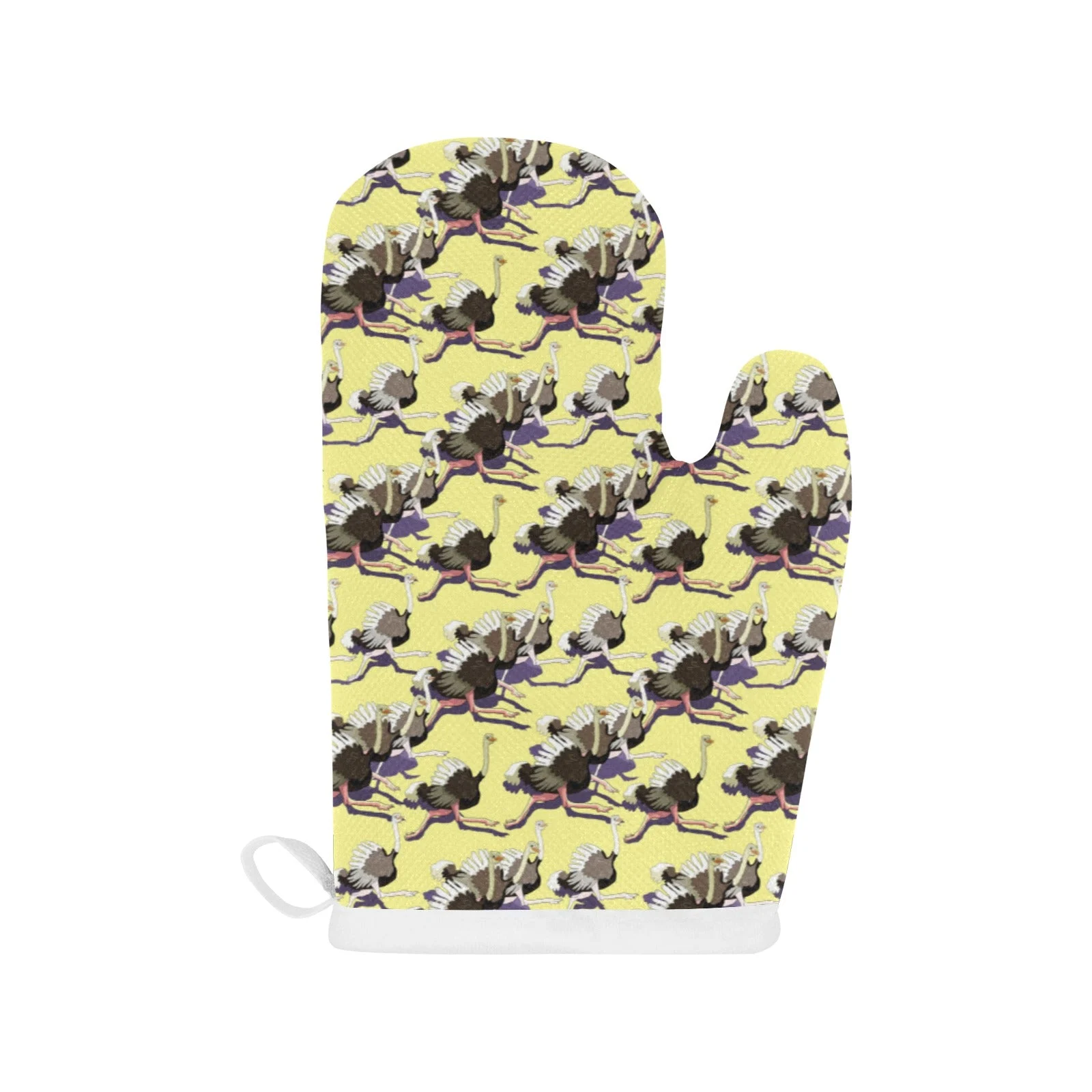 Ostrich Pattern Print Design 04 Heat Resistant Oven Mitts & Pot Holders Set Ostrich Pattern Print Design 04 Heat Resistant Oven Mitts & Pot Holders Set