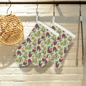 Passion Fruit Pattern Heat Resistant Oven Mitts Pot Holders Set