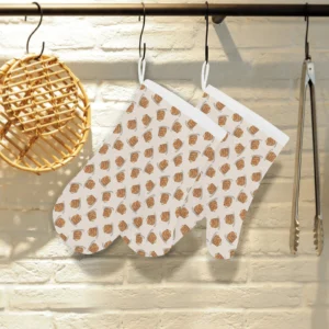 Pancake Pattern Print Design 01 Heat Resistant Oven Mitts & Pot Holders Set