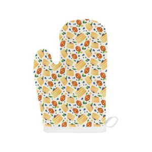 Pancake Pattern Print Design 02 Heat Resistant Oven Mitts & Pot Holders Set