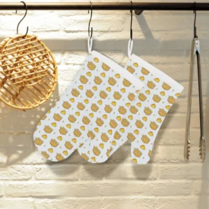 Pancake Pattern Print Design 03 Heat Resistant Oven Mitts & Pot Holders Set