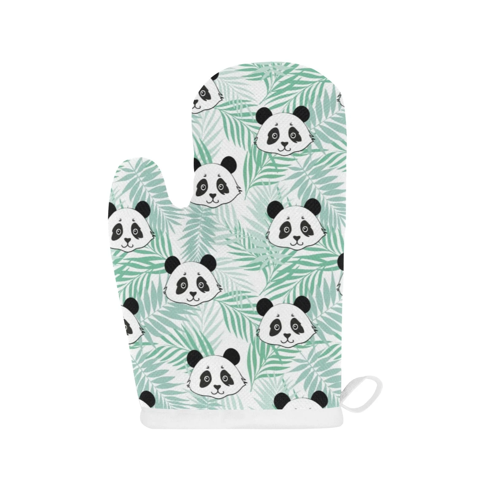 Panda Pattern Tropical Leaves Background Heat Resistant Oven Mitts Pot Holders Set Panda Pattern Tropical Leaves Background Heat Resistant Oven Mitts Pot Holders Set