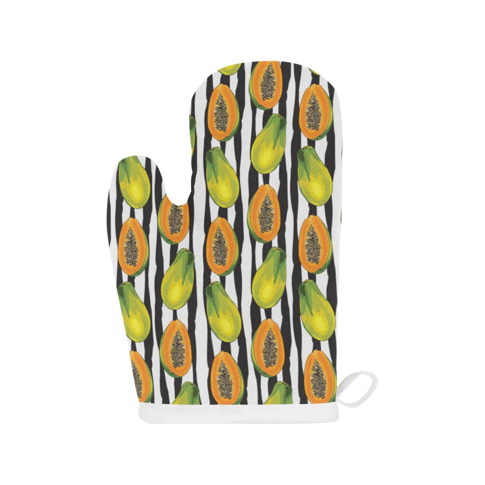 Papaya Design Pattern Heat Resistant Oven Mitts Pot Holders Set Papaya Design Pattern Heat Resistant Oven Mitts Pot Holders Set
