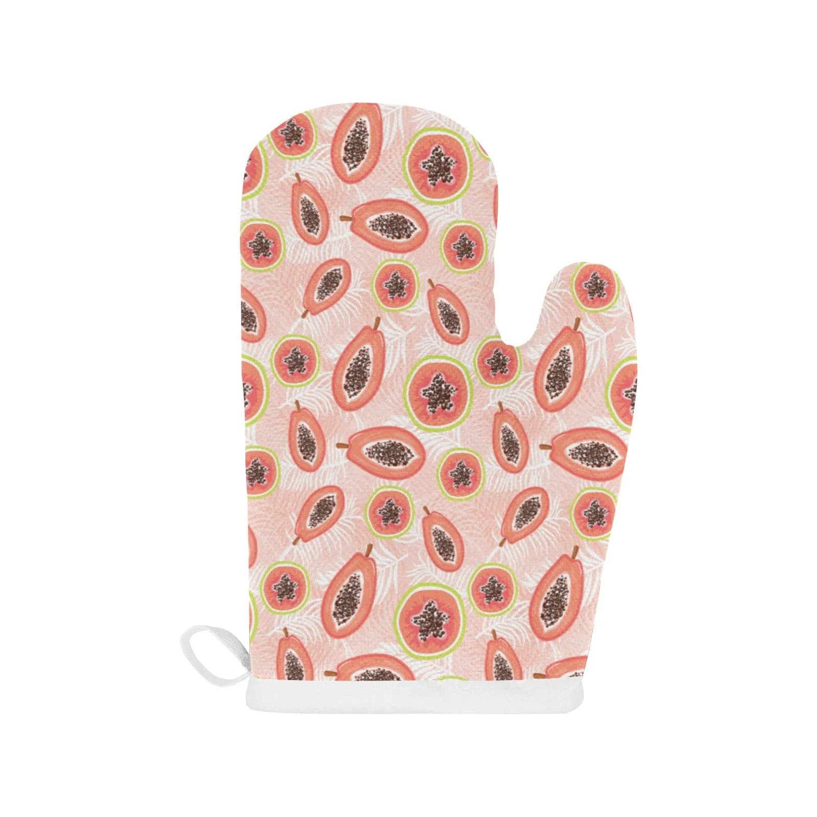 Papaya Leaves Pattern Heat Resistant Oven Mitts Pot Holders Set Papaya Leaves Pattern Heat Resistant Oven Mitts Pot Holders Set