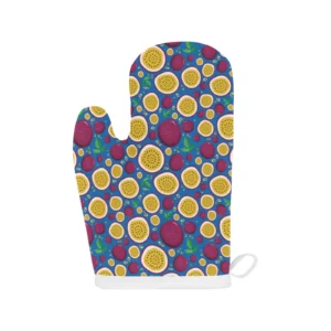 Passion Fruit Blue Background Heat Resistant Oven Mitts Pot Holders Set