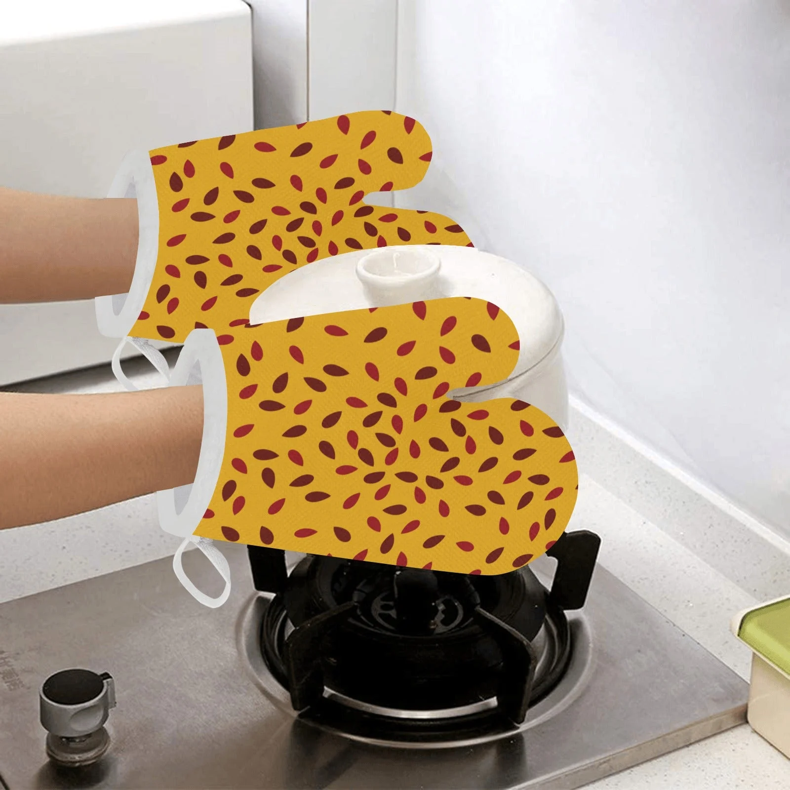 Passion Fruit Texture Heat Resistant Oven Mitts Pot Holders Set Passion Fruit Texture Heat Resistant Oven Mitts Pot Holders Set