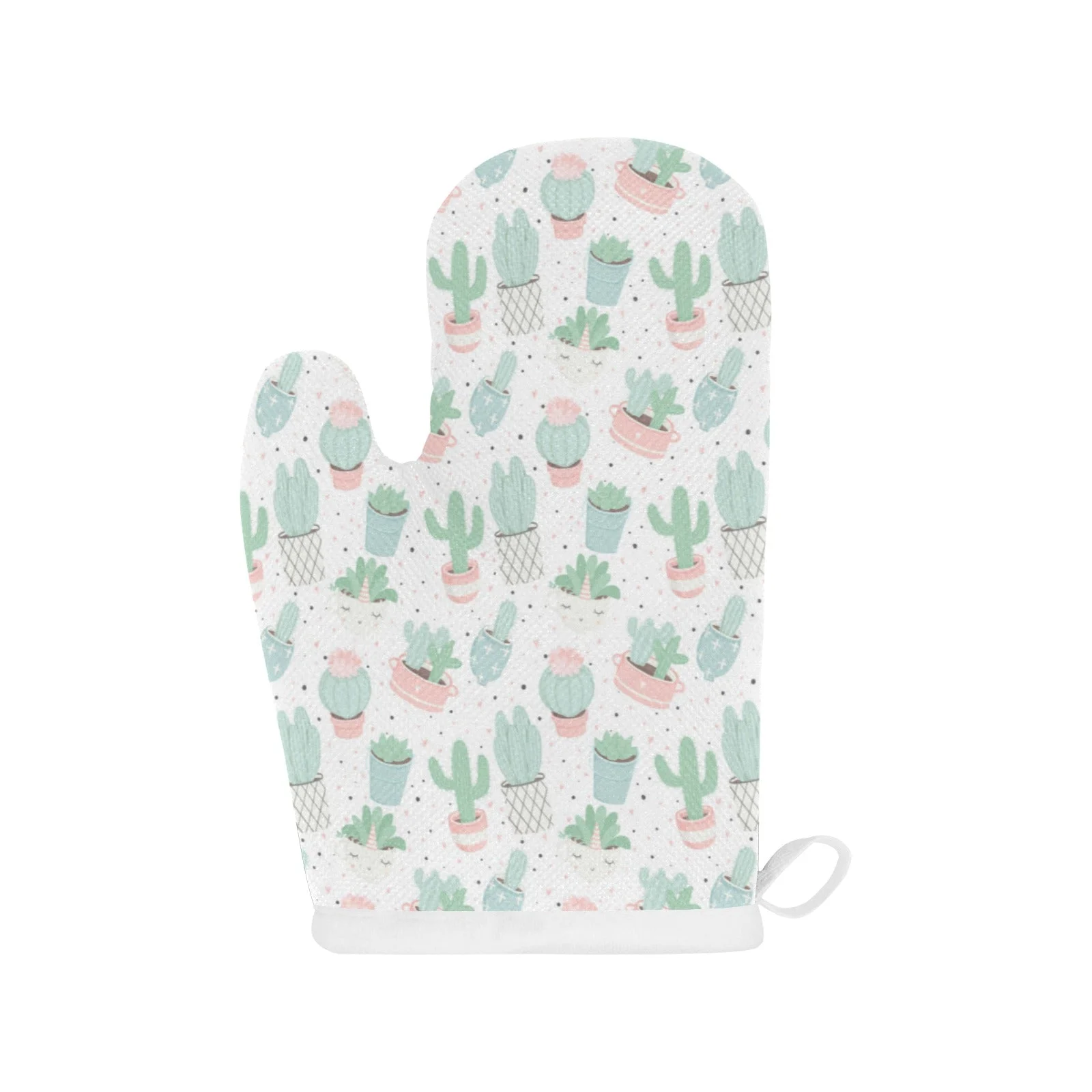 Pastel Color Cactus Pattern Heat Resistant Oven Mitts Pot Holders Set Pastel Color Cactus Pattern Heat Resistant Oven Mitts Pot Holders Set