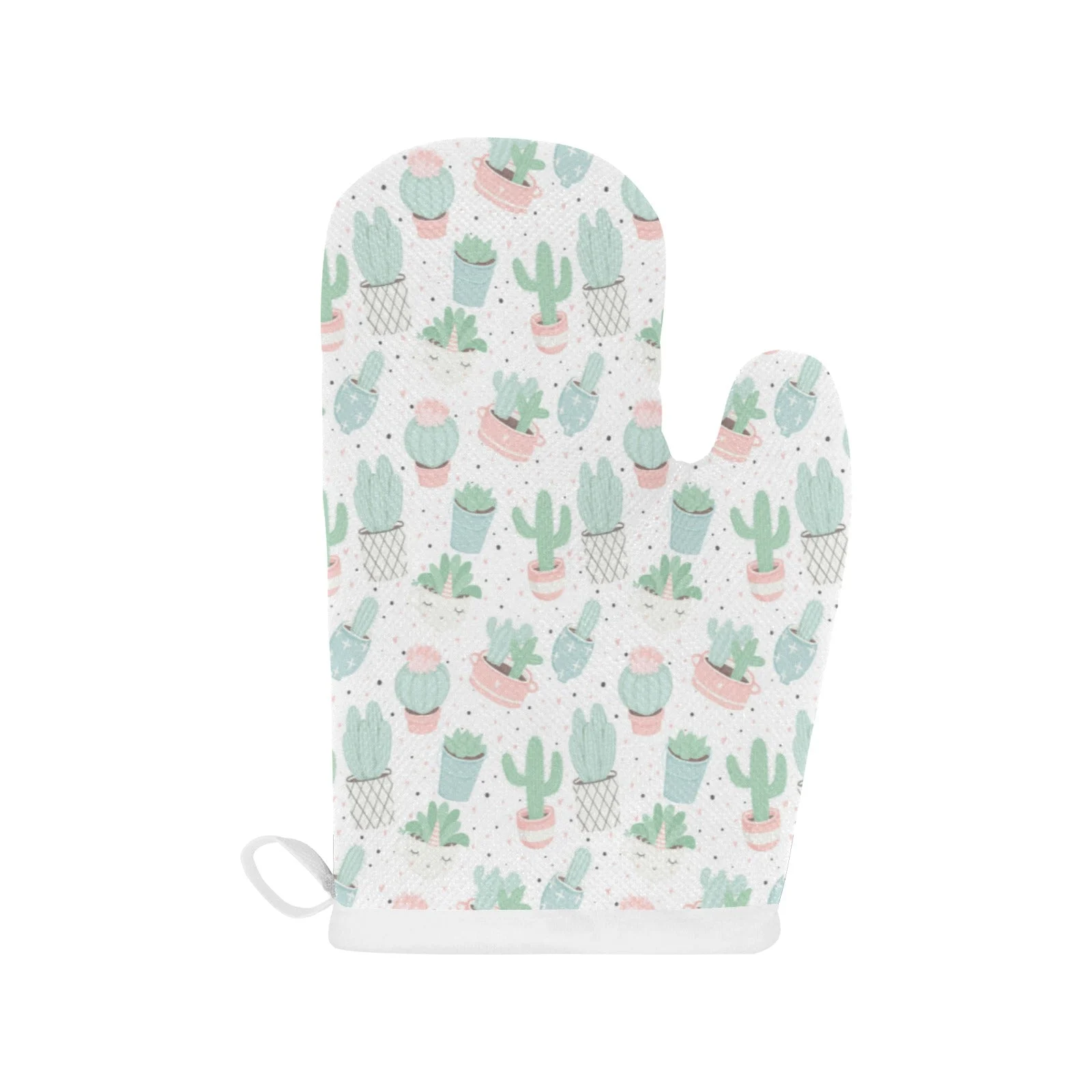 Pastel Color Cactus Pattern Heat Resistant Oven Mitts Pot Holders Set Pastel Color Cactus Pattern Heat Resistant Oven Mitts Pot Holders Set