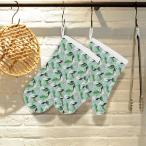Pelican Pattern Print Design 01 Heat Resistant Oven Mitts & Pot Holders Set