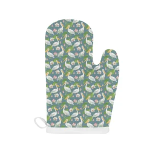 Pelican Pattern Print Design 04 Heat Resistant Oven Mitts & Pot Holders Set