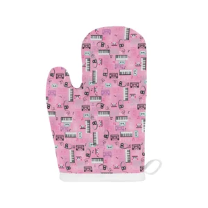 Piano Pattern Print Design 01 Heat Resistant Oven Mitts & Pot Holders Set
