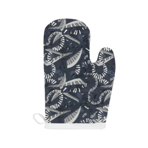 Piano Pattern Print Design 02 Heat Resistant Oven Mitts & Pot Holders Set