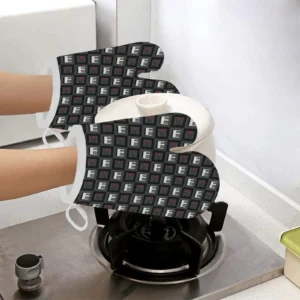 Piano Pattern Print Design 05 Heat Resistant Oven Mitts & Pot Holders Set