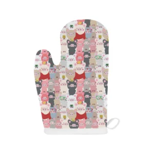 Pig Pattern Print Design 02 Heat Resistant Oven Mitts & Pot Holders Set