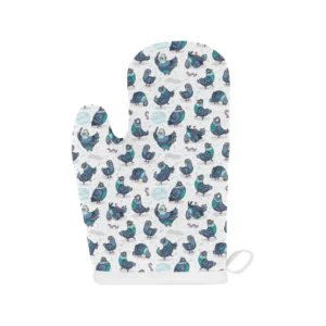 Pigeon Pattern Print Design 02 Heat Resistant Oven Mitts & Pot Holders Set