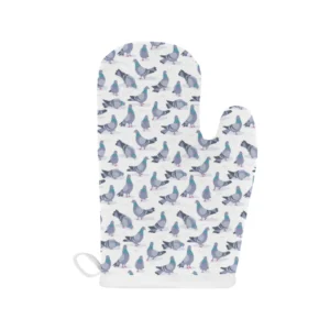 Pigeon Pattern Print Design 03 Heat Resistant Oven Mitts & Pot Holders Set