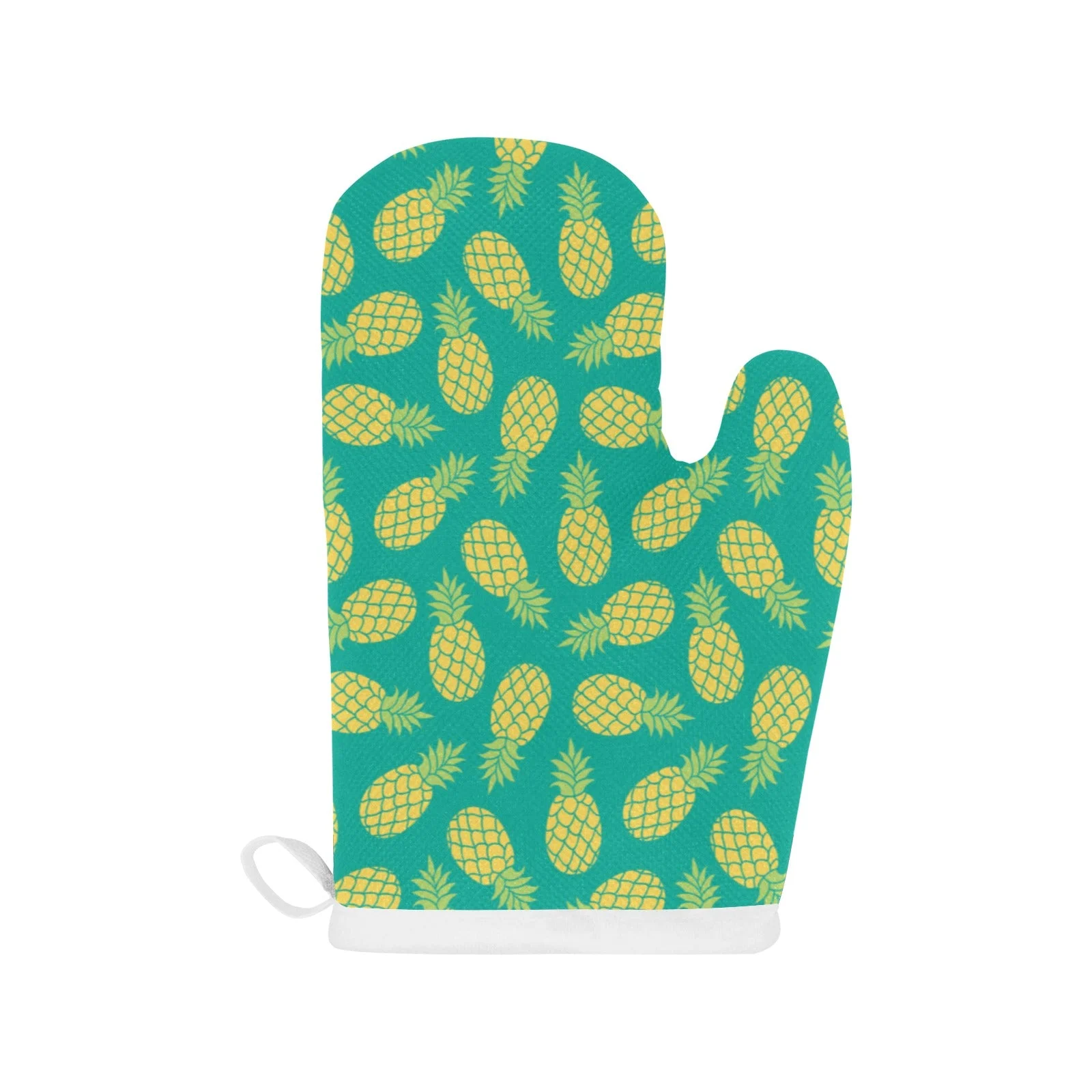 Pineapples Pattern Green Background Heat Resistant Oven Mitts Pot Holders Set Pineapples Pattern Green Background Heat Resistant Oven Mitts Pot Holders Set
