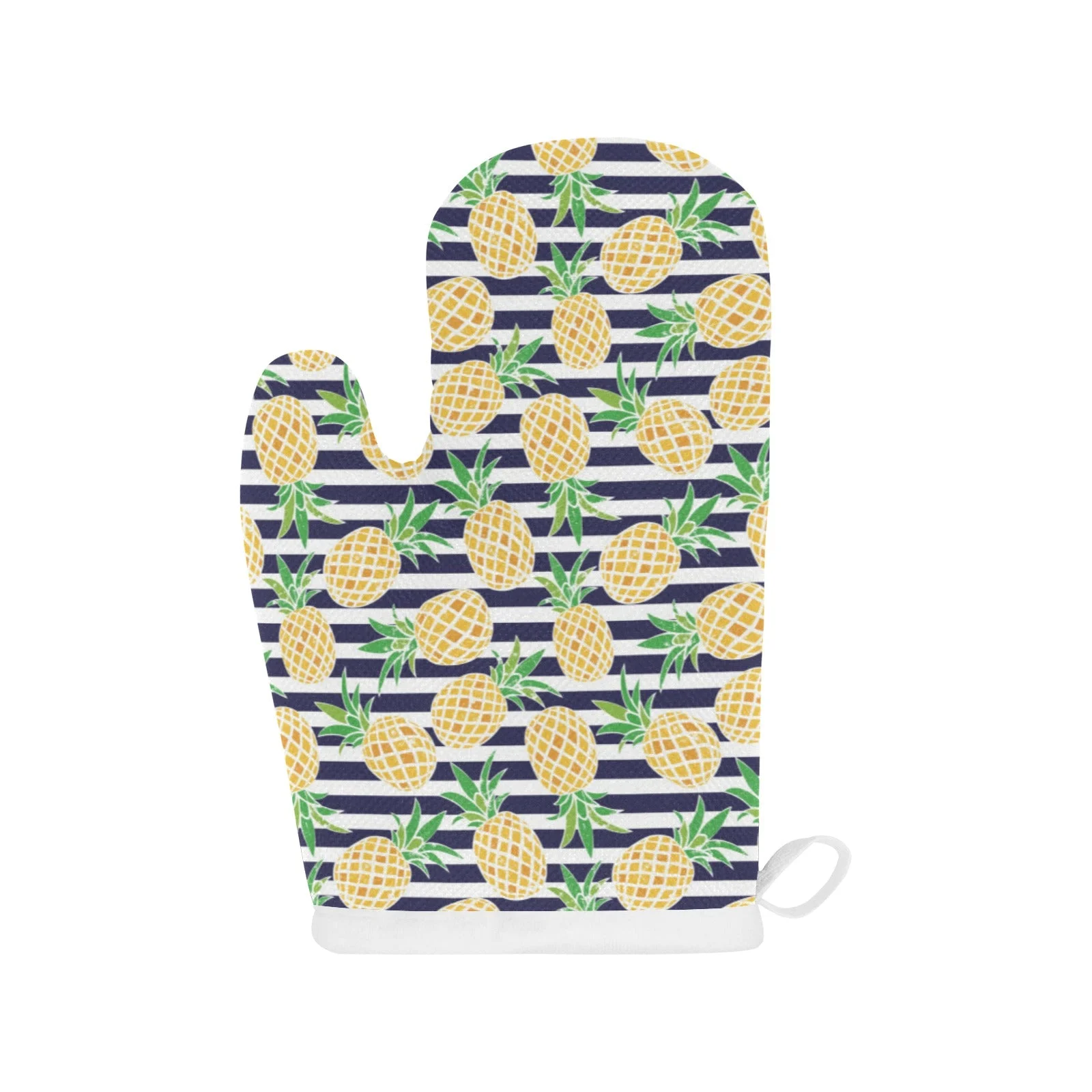 Pineapples Pattern Striped Background Heat Resistant Oven Mitts Pot Holders Set Pineapples Pattern Striped Background Heat Resistant Oven Mitts Pot Holders Set