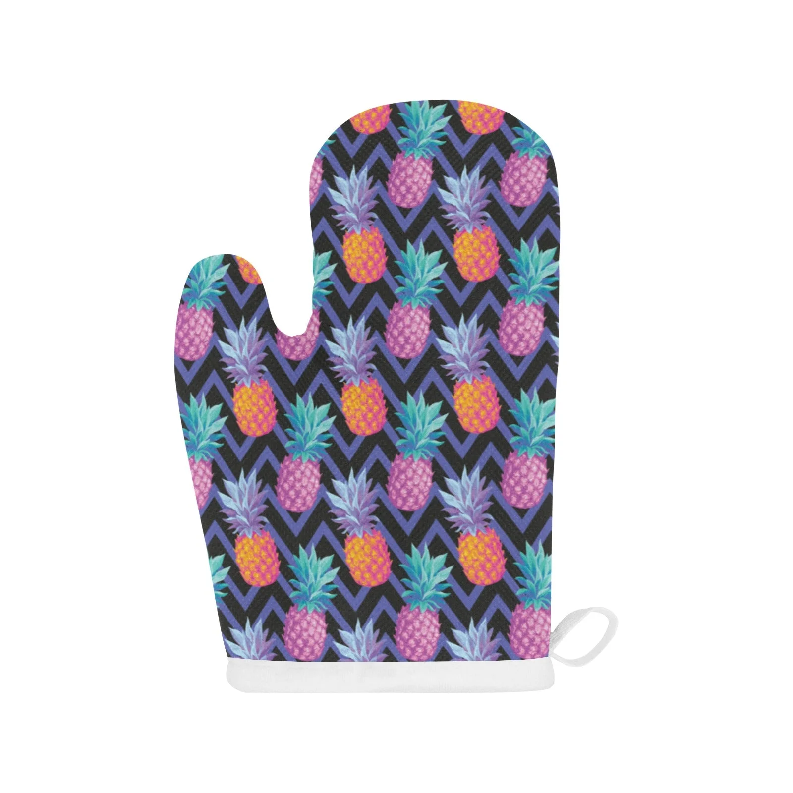 Pineapples Pattern Zigzag Background Heat Resistant Oven Mitts Pot Holders Set Pineapples Pattern Zigzag Background Heat Resistant Oven Mitts Pot Holders Set