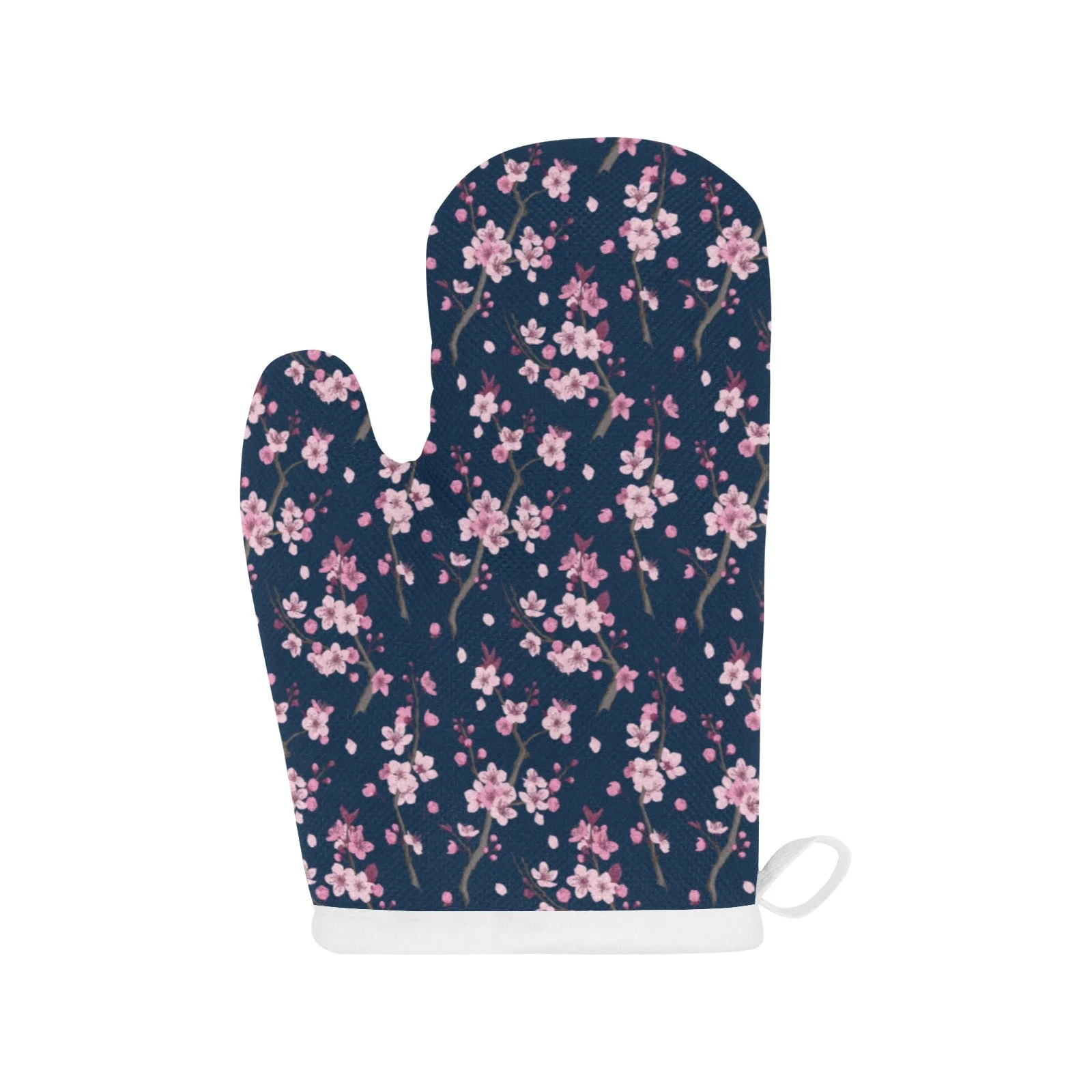 Pink Sakura Cherry Blossom Blue Background Heat Resistant Oven Mitts Pot Holders Set Pink Sakura Cherry Blossom Blue Background Heat Resistant Oven Mitts Pot Holders Set
