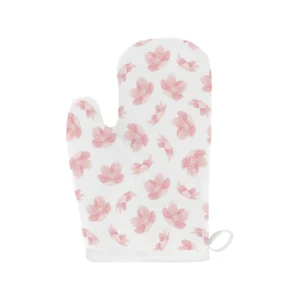Pink Sakura Cherry Blossom Pattern Heat Resistant Oven Mitts Pot Holders Set