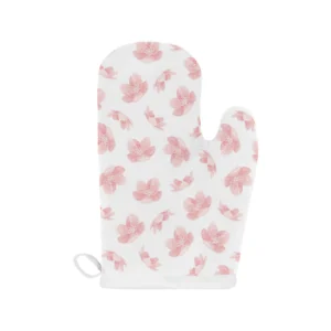 Pink Sakura Cherry Blossom Pattern Heat Resistant Oven Mitts Pot Holders Set