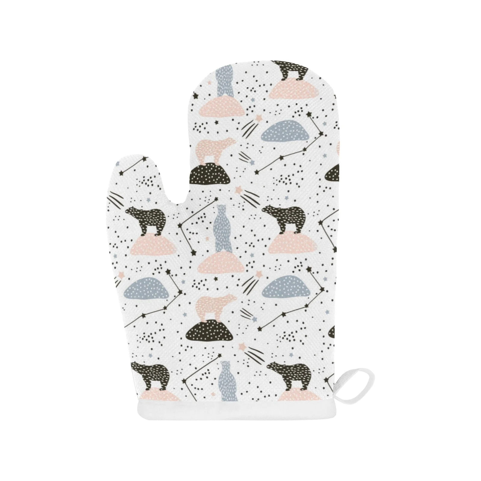 Polar Bears Star Polka Dot Pattern Heat Resistant Oven Mitts Pot Holders Set Polar Bears Star Polka Dot Pattern Heat Resistant Oven Mitts Pot Holders Set
