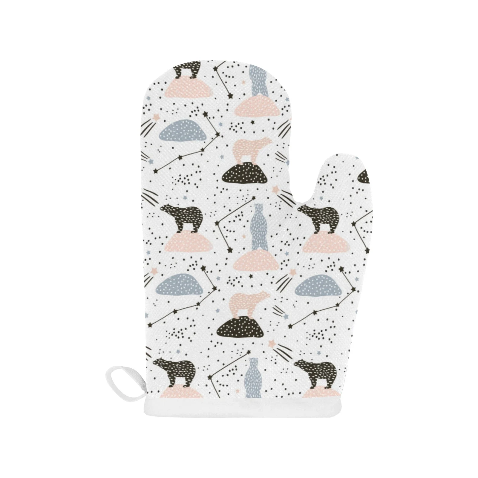 Polar Bears Star Polka Dot Pattern Heat Resistant Oven Mitts Pot Holders Set Polar Bears Star Polka Dot Pattern Heat Resistant Oven Mitts Pot Holders Set