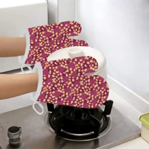 Popcorn Pattern Print Design 02 Heat Resistant Oven Mitts & Pot Holders Set