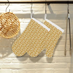 Pretzels Pattern Print Design 01 Heat Resistant Oven Mitts & Pot Holders Set