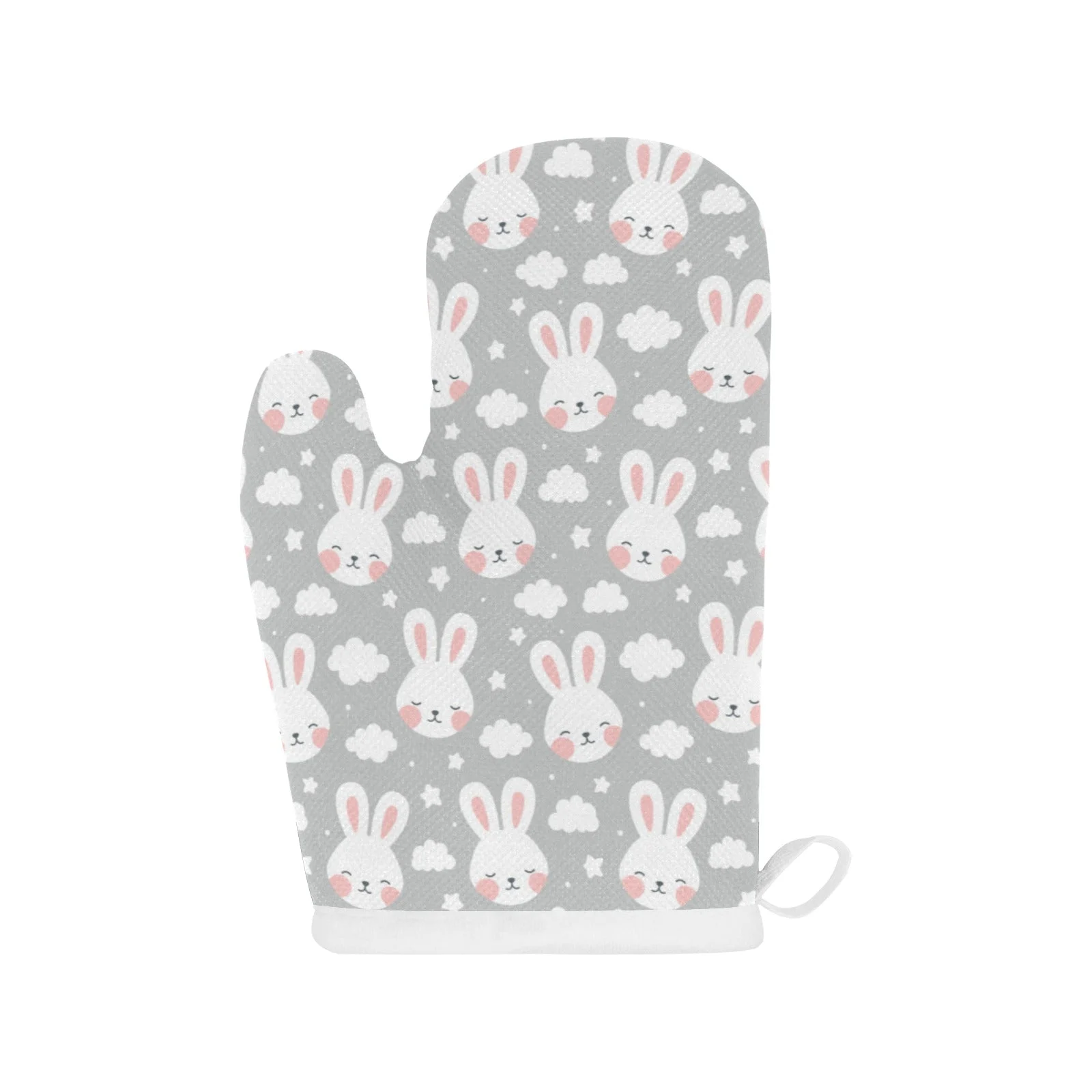 Rabbit Cloud Pattern Heat Resistant Oven Mitts Pot Holders Set Rabbit Cloud Pattern Heat Resistant Oven Mitts Pot Holders Set
