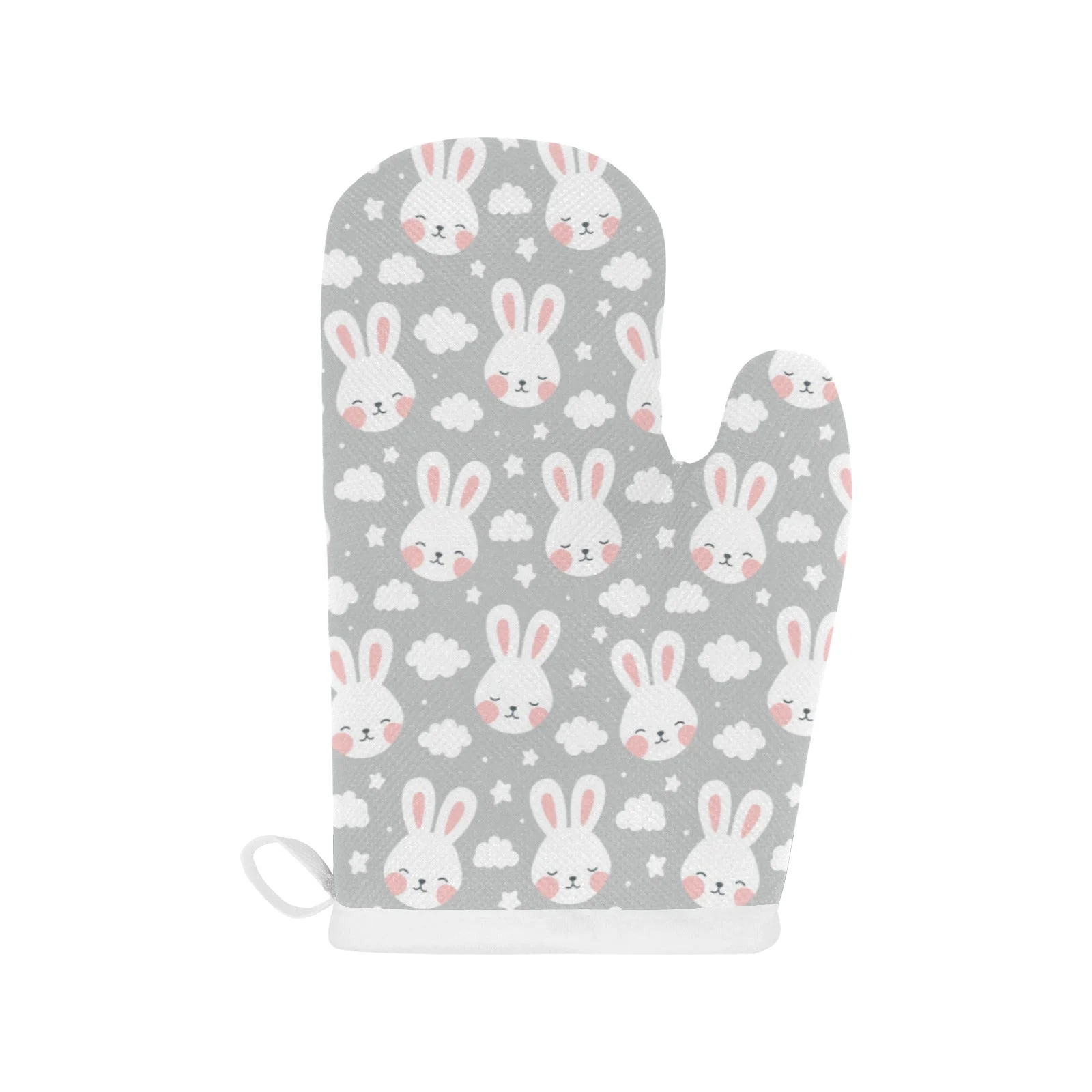 Rabbit Cloud Pattern Heat Resistant Oven Mitts Pot Holders Set Rabbit Cloud Pattern Heat Resistant Oven Mitts Pot Holders Set