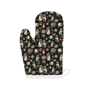 Raccoon Watermelon Pattern Heat Resistant Oven Mitts Pot Holders Set