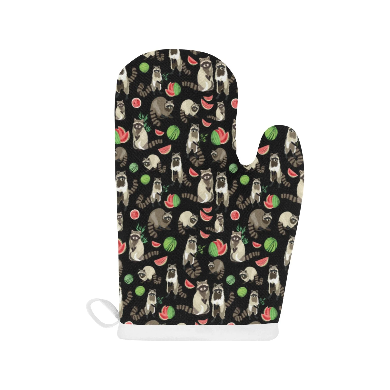 Raccoon Watermelon Pattern Heat Resistant Oven Mitts Pot Holders Set Raccoon Watermelon Pattern Heat Resistant Oven Mitts Pot Holders Set
