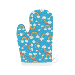 Rainbows Sky Clouds Pattern Heat Resistant Oven Mitts Pot Holders Set