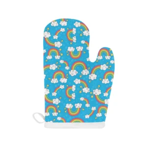 Rainbows Sky Clouds Pattern Heat Resistant Oven Mitts Pot Holders Set